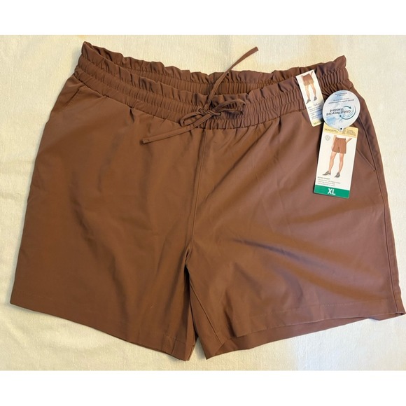 Mondetta Women's Pull On Shorts XL Inseam 6 inches Mocha Mousse Performance‎ - Picture 1 of 6